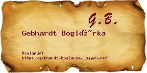 Gebhardt Boglárka névjegykártya